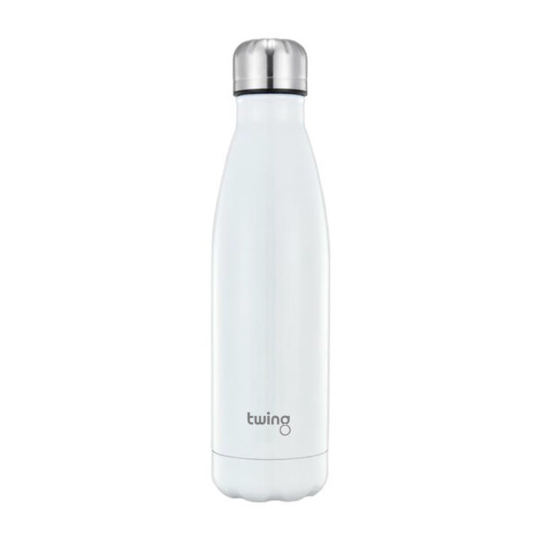 Twing Trinkflasche Edelstahlflasche Thermosflasche mit Logo weiss white